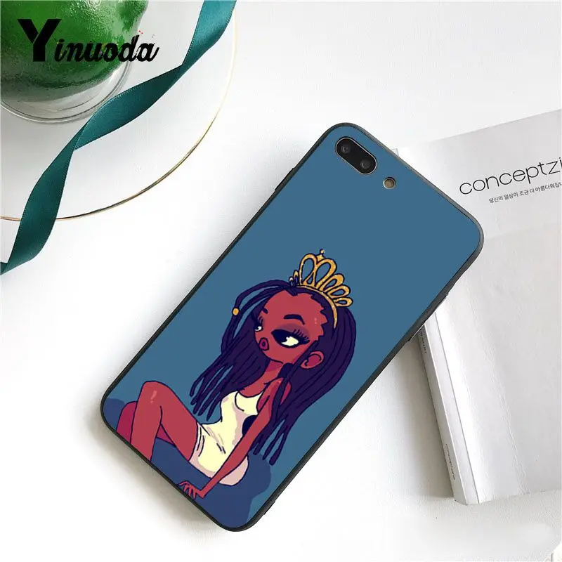 Yinuoda меланин наклейка поппин Aba queen черная девушка Coque Оболочка Чехол для телефона