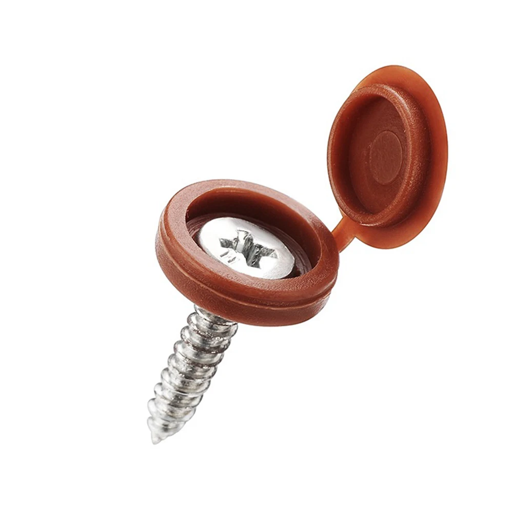 

100Pcs Hinged Plastic Screw Cap Cover Fold Snap Protective Cap Button For Car Furniture Decorative Nuts Cover Bolts Hardware