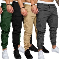 cargo pants men sweatpants gyms fitness workout solid man tactical pants joggers mens multi pocket sportswear trousers