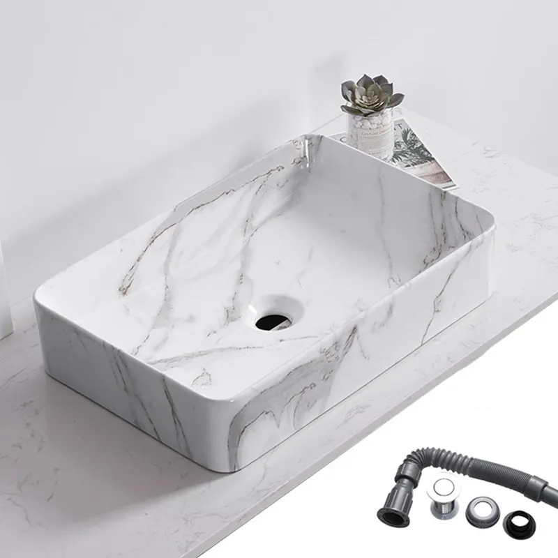 Художественная керамическая раковина Ovel над стойкой для дома ванной комнаты с