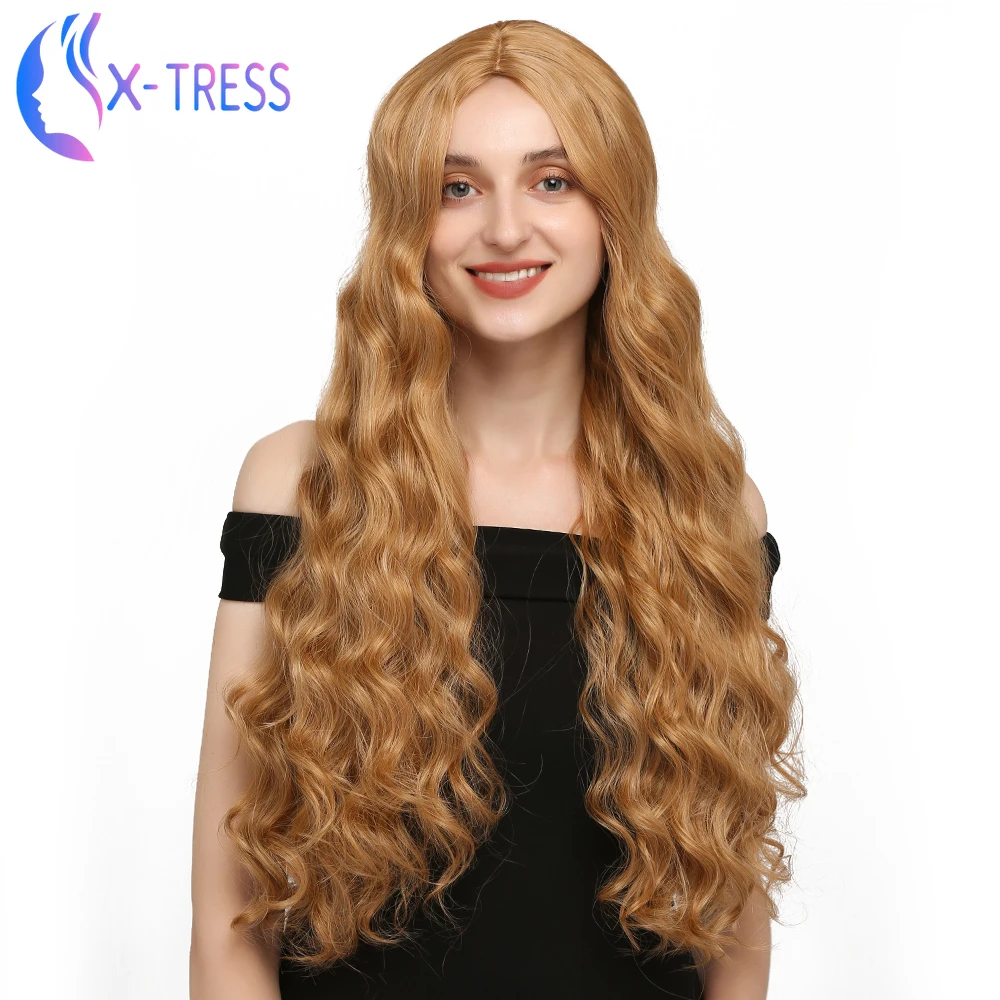 Синтетический Медовый коричневый парик для женщин 26 дюймов длинный супер