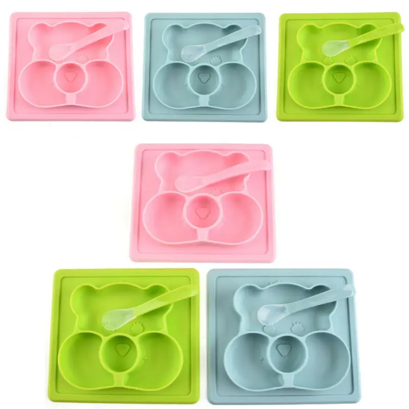 Детская Силиконовая подложка присоски для детей поднос кормления младенцев