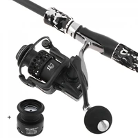 2000 series black 131bb 5 21 metal spinning fishing reel hollow out spool giving spare nylon line cup