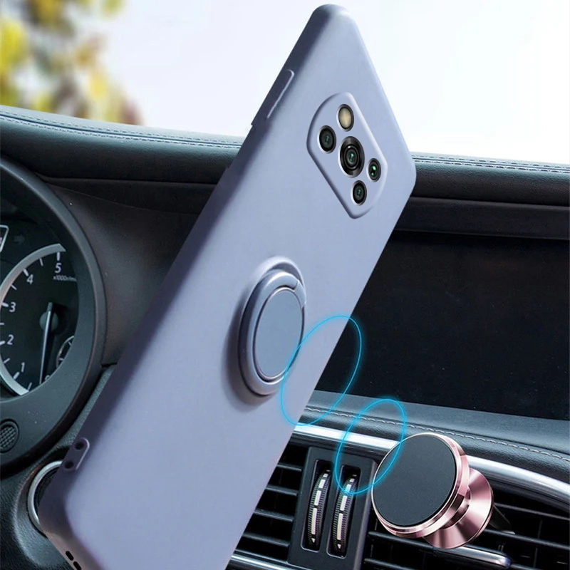 poco x3 pro case liquid silicone ring holder soft strap cover camera protector phone case for xiaomi poco x3 pocox3 x 3 pro nfc free global shipping