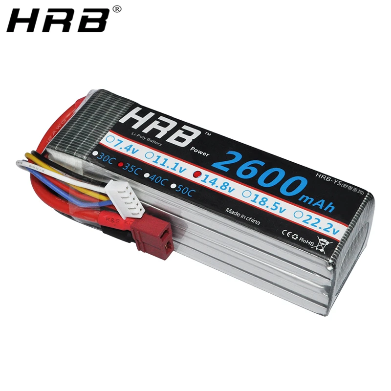 HRB 4S 14 8 V Lipo батарея 2600mah XT60 T Deans EC3 EC5 XT90 женские разъемы для гоночных самолетов FPV
