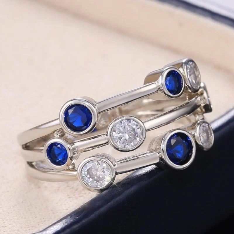 

Кольцо женское CAOSHI, с 3 рядами фианитов, серебристого цвета