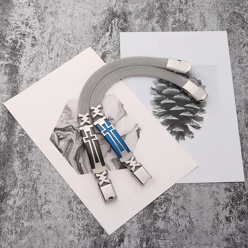 Мужской сетчатый Браслет из нержавеющей стали | Украшения и аксессуары