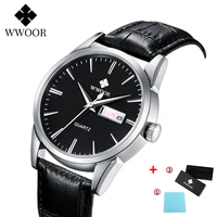 wwoor 2022 new quartz watches men top brand luxury fashion leather date clock business male wristwatch hodinky relogio masculino