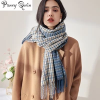 female autumn and winter 2021 new imitation cashmere scarf printed plaid scarf warm autumn and winter scarf womens scarf winter