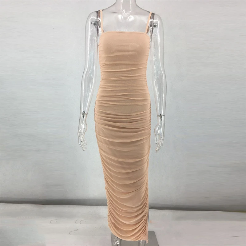 Сексуальное летнее платье с разрезом и открытыми плечами Сетчатое женское