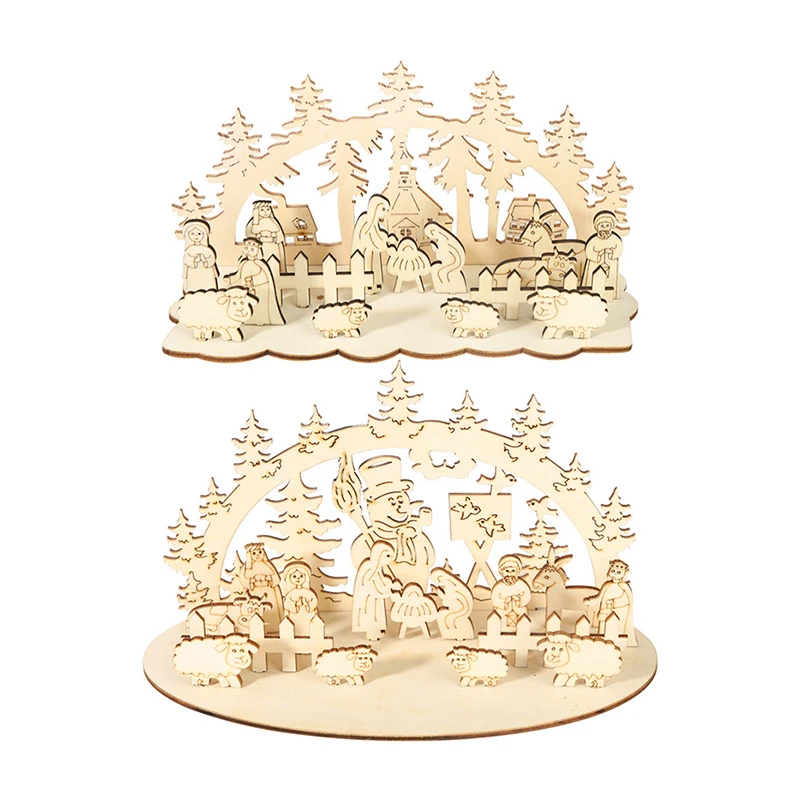 Деревянные DIY украшения/трехмерные круглые орнаменты/креативные домашние