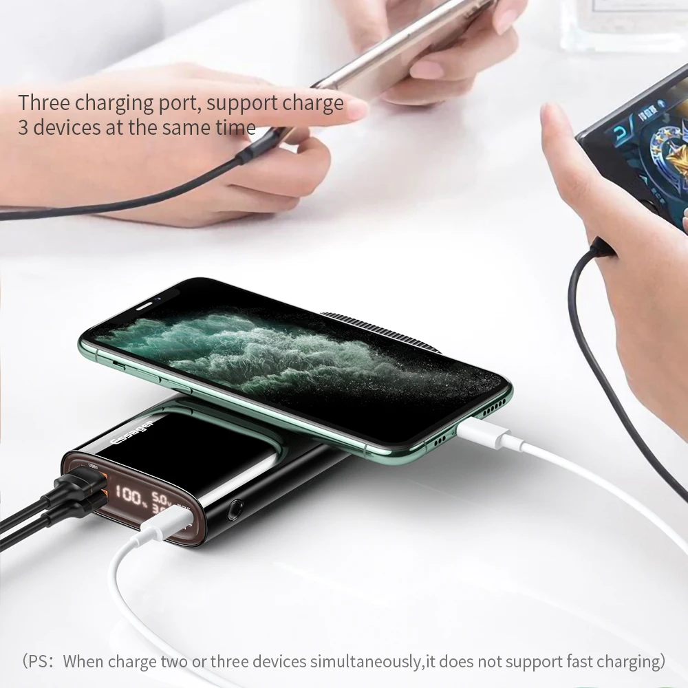 Эссэйджер Пауэр Банк 20000 мАч USB C PD QC 3.0 Повербанк Быстрой Зарядки Внешний Аккумулятор Зарядное Устройство Для Xiaomi 20000 мАч Повербанк.