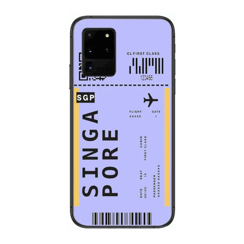 

Airline ticket barcode Phone cover hull For SamSung Galaxy S 6 7 8 9 10 20 21 Plus Edge E note 5G Lite Ultra black soft bumper