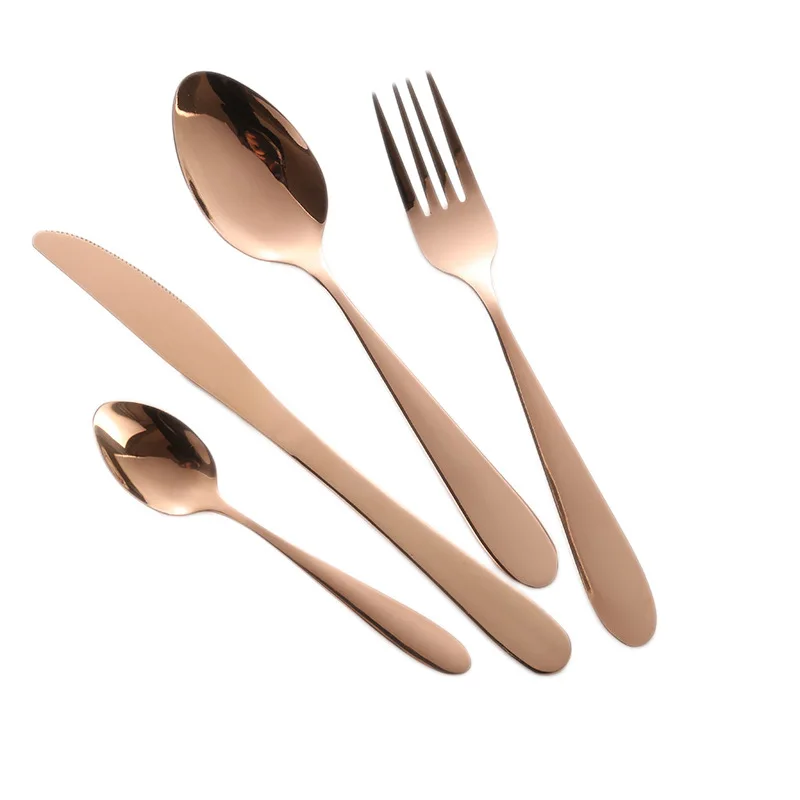 Розовое золото подставка для ножей и вилок из нержавеющей стали ложка Western