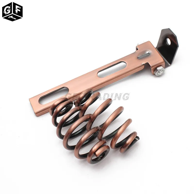 

Motorcycle Retro Old School Crocodile Leather Solo Seat+3" Spring Bracket for Harley Custom Chopper Bobber Leather Saddle Seat