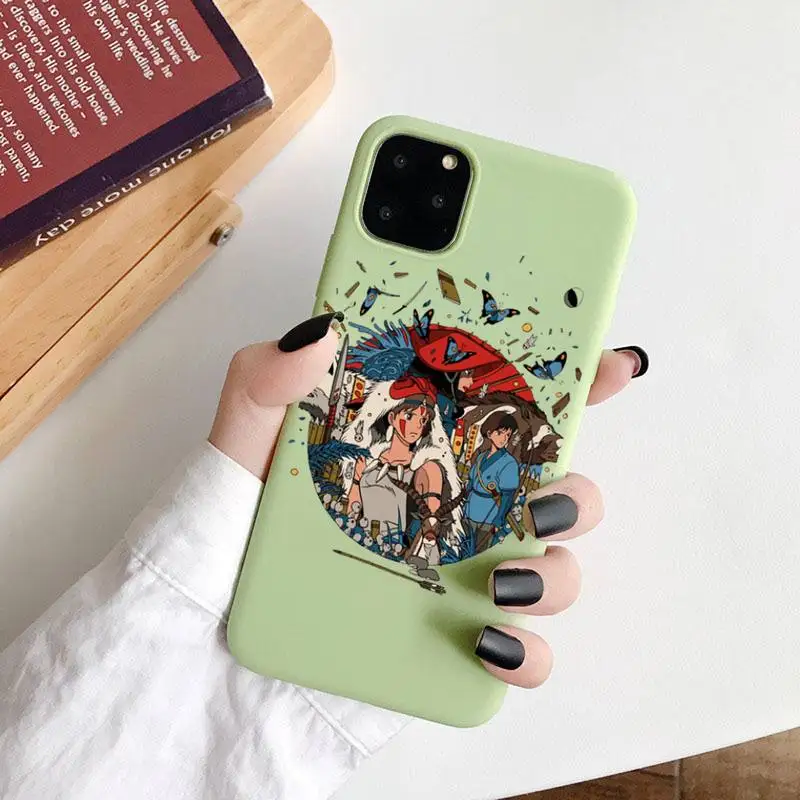 

Princess Mononoke Fantasy Anime Phone Case Candy Color for iPhone 6 7 8 11 12 s mini pro X XS XR MAX Plus