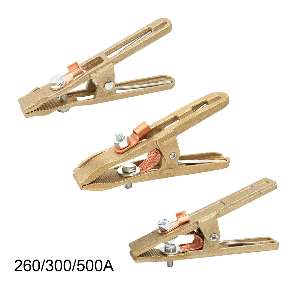 

260A 300A 500A Argon Arc Welding Machine Brass Grounding Clamp A Shape Copper Earth Ground Cable Clip Electrode Holders