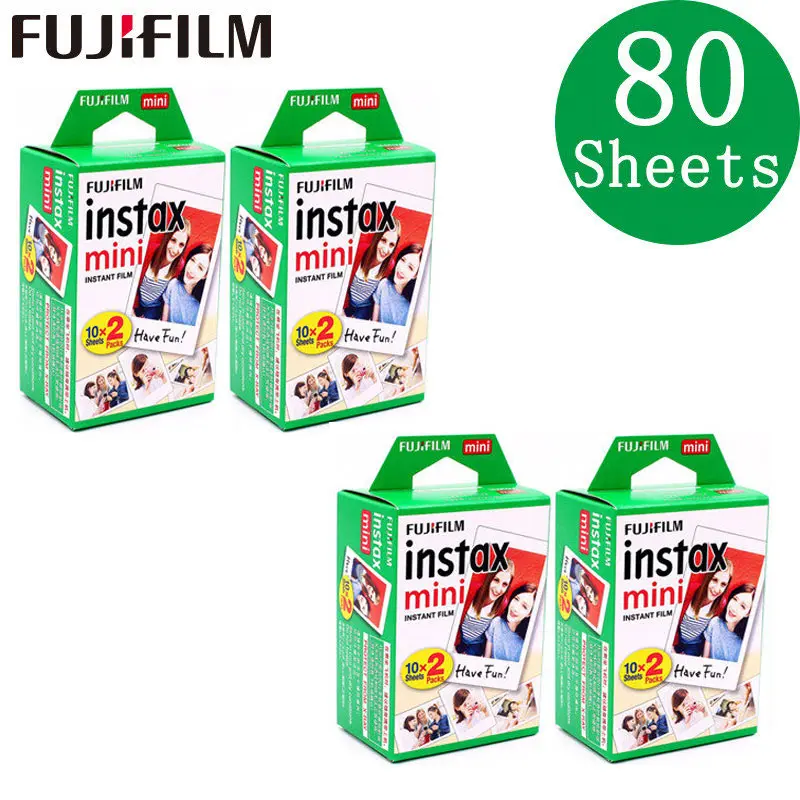 Белая пленка Fujifilm Instax Mini 9 3 дюйма 10 20 30 40 50 60 100 листов для камеры моментальной печати Polaroid FUJI Mini 9 8 7s 70 90 - Цвет: 80 sheets