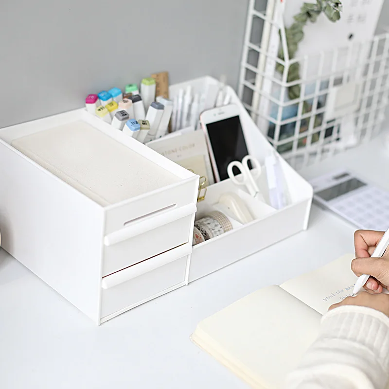 Настольный ящик коробка для хранения косметики туалетный столик макияжа