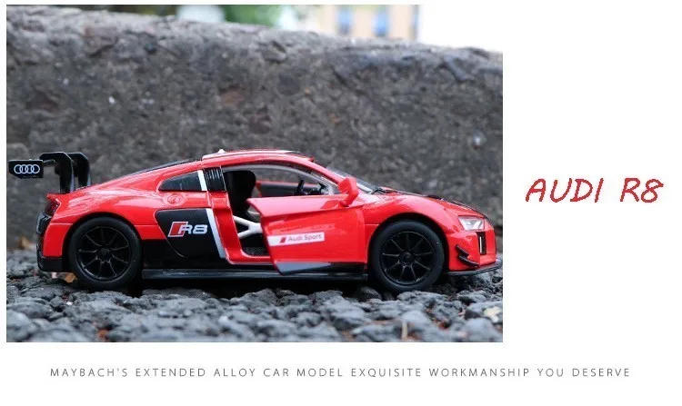 1/32 Caipo Aud-R8 литой под давлением литой металлический автомобиль с высокой имитации игрушки для детей транспортное средство автомобиль модель магнитные серьги Wheelsi
