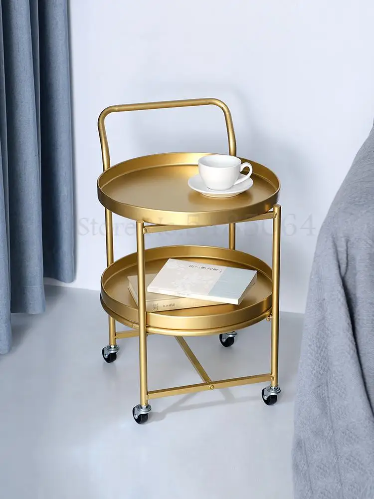 Скандинавский съемный Маленький журнальный столик с круглым ремнем Диванный