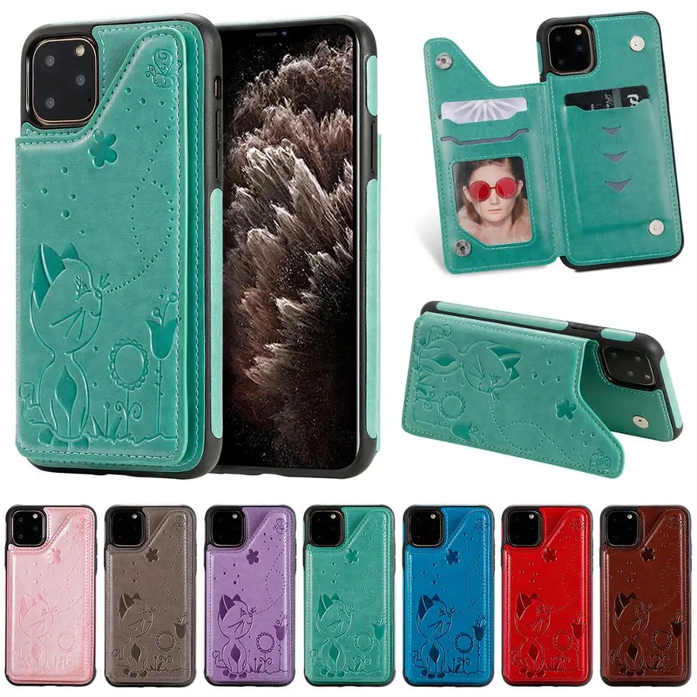 Чехол с тисненым котом и Пчелкой для сотовых телефонов iPhone 11 Pro Max X XS MAX XR 8 7 6 6s plus
