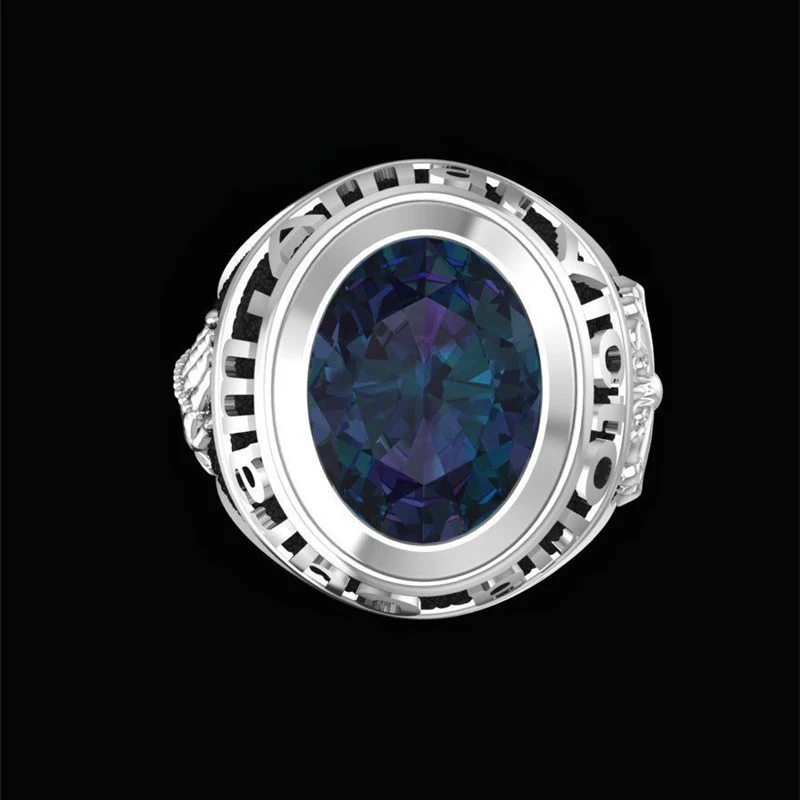 Большое овальное красное зеленое синее циркониевое молитвенное кольцо для