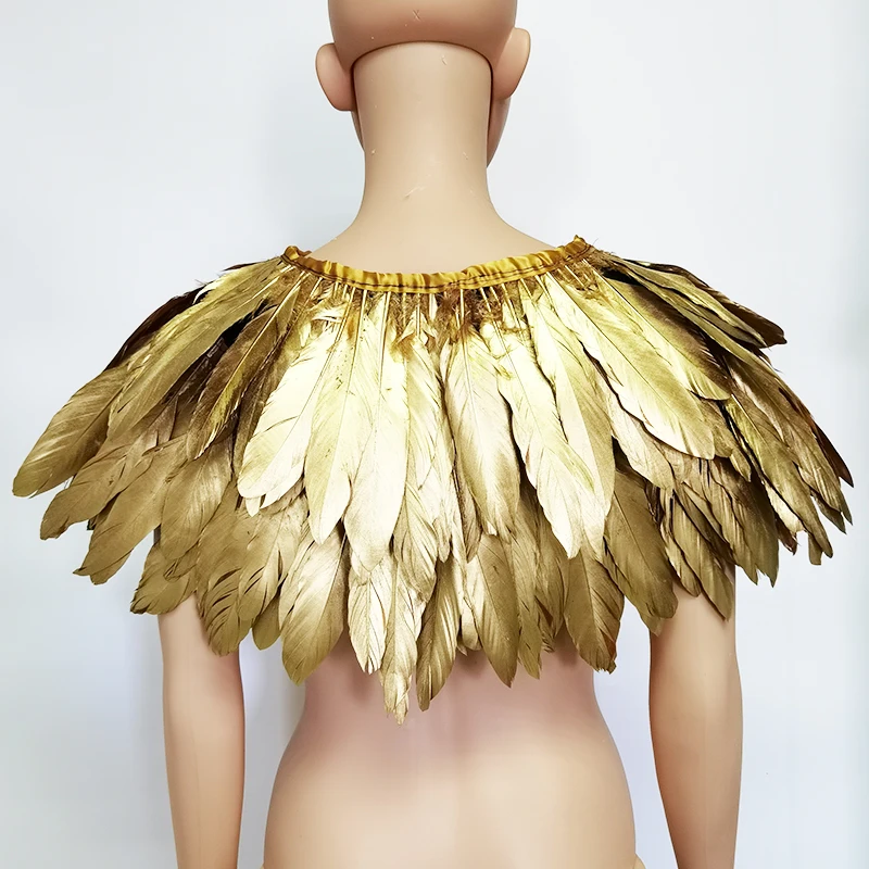 Готический викторианский плечевой шаль с перьями искусственный воротник