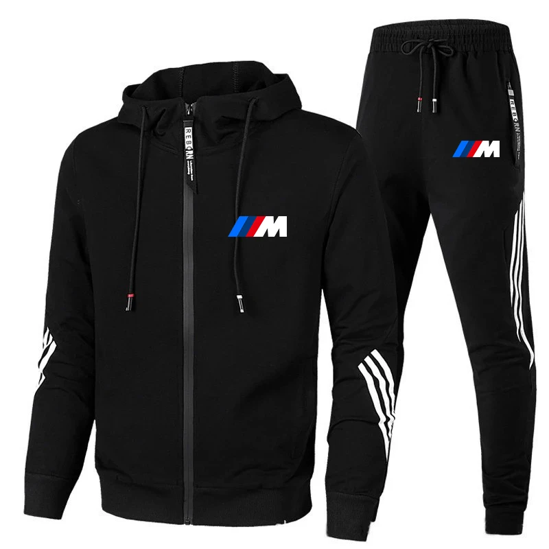 

Men's 2021 Printed Spring Hooded Sweatpants Sweatpants Men's Comfortable Cotton Pants Sports Suit Set Fitness Zipper Clothes