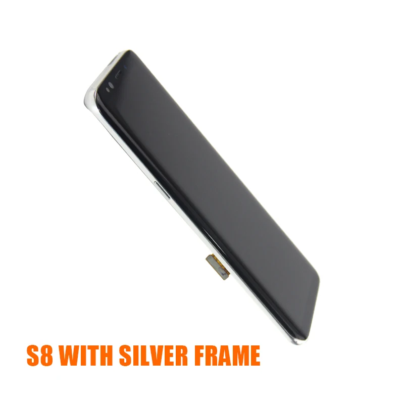 S8 WITH SILVER FRAME Для samsung Galaxy S8 plus G950F G950A G955f G955u ЖК-дисплей с сенсорным экраном дигитайзер супер AMOLED экран+ рамка - Цвет: S8 WITH SILVER FRAME