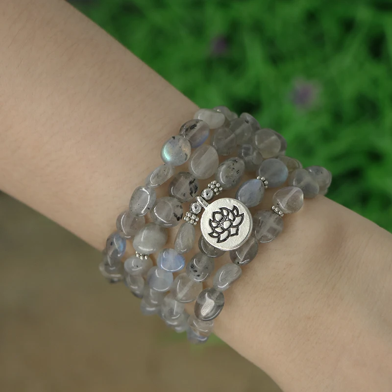 EDOTHALIA природа необразный лабрадорит камень браслет из бисера Женщины молитва