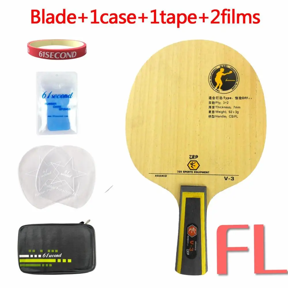 FL with F 1case RITC 729 V-3 Дружбы(V3, V 3) деревянный арилат-углерод OFF++ углеродное лезвие для настольного тенниса для ракетки для пинг-понга - Цвет: FL with F 1case
