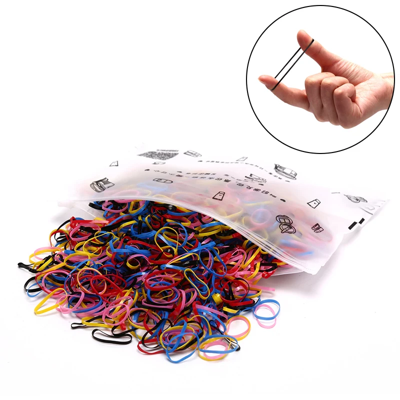 

1000pcs/bag Child Baby Gum Disposable Elastics Hair Bands For Hair Girls Ponytail Holder Rubber Bands Hair Accessories