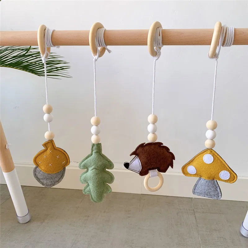 Nordic Baby Activity Gym Play Nursery Sensory Ring-pull Toy Wooden Frame Infant Room Toddler Clothes Rack Gift Kids Room Decor