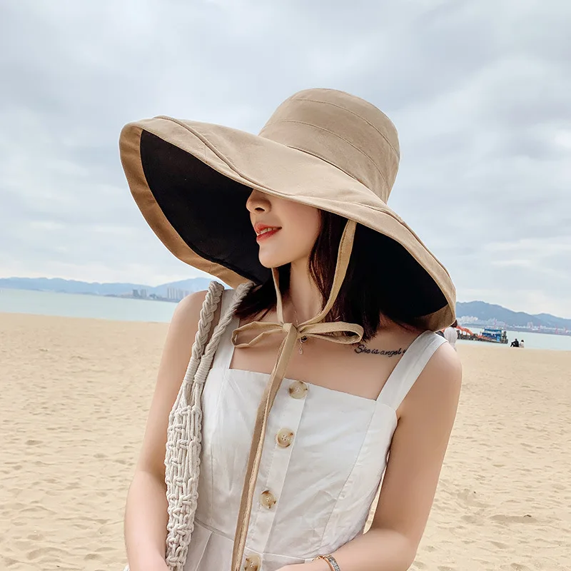 

Summer Hat For Women Big Wide Brim Beach Sun Hat Foldable Sun Block UV Protection Panama Hat Bone Chapeu Gorros Sunhat