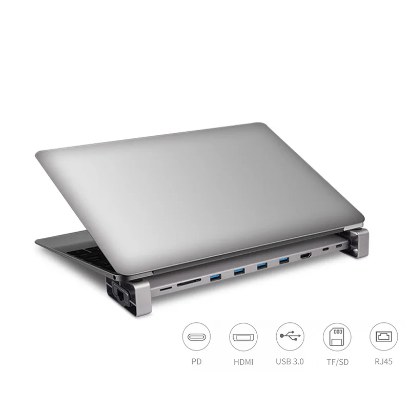 9 в 1 Type C HUB to 3 0 USB SD/TF Card Reader Dual HDMI 4K RJ45 usb хаб для MacBook аксессуары разветвитель