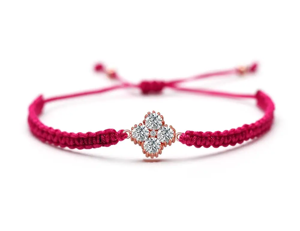 Креативный CZ Кристальный медный цветочный Шарм ручной узел макраме браслет для