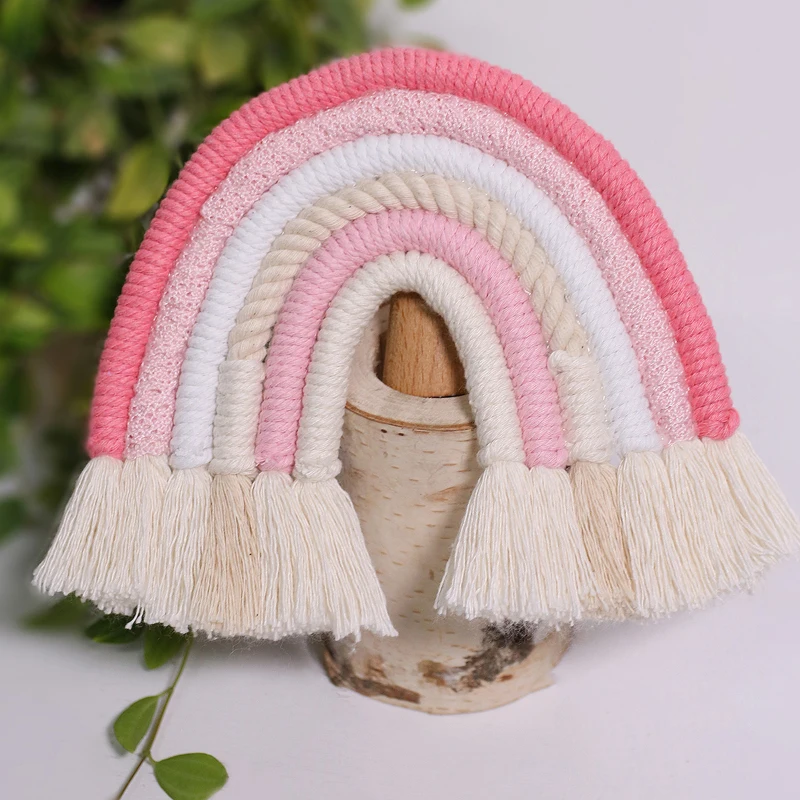 Ручная плетеная Радужная настенная подвесная декоративная цветная для Бохо