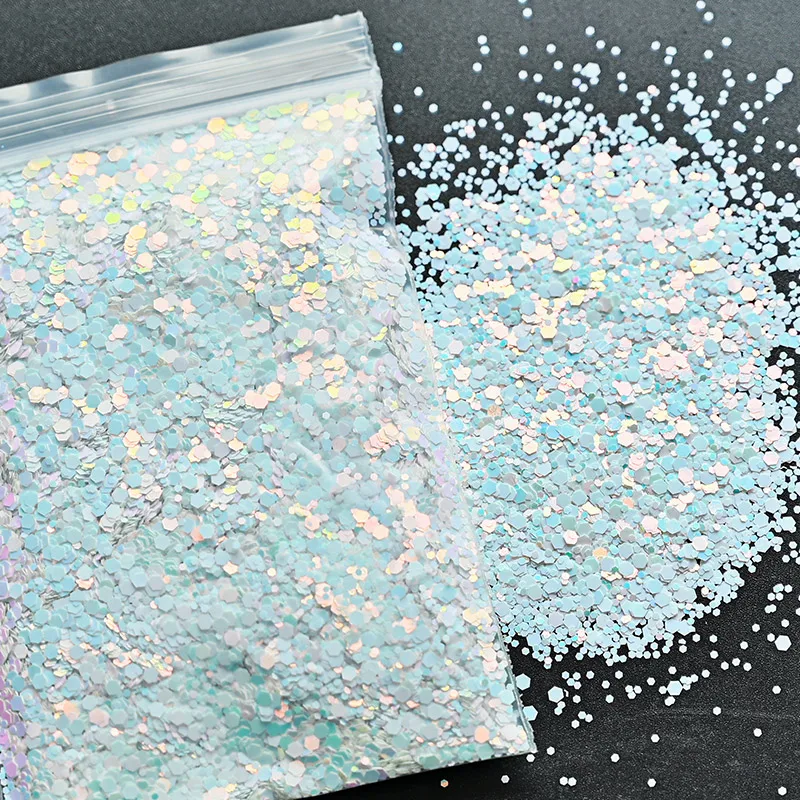 

50G (Mix Size ) 12Colors Shift Rainbow mix w/video - Glitter for Tumblers Nail art NEW Opal Rainbow Color Shift Chunky ,Hyu7676