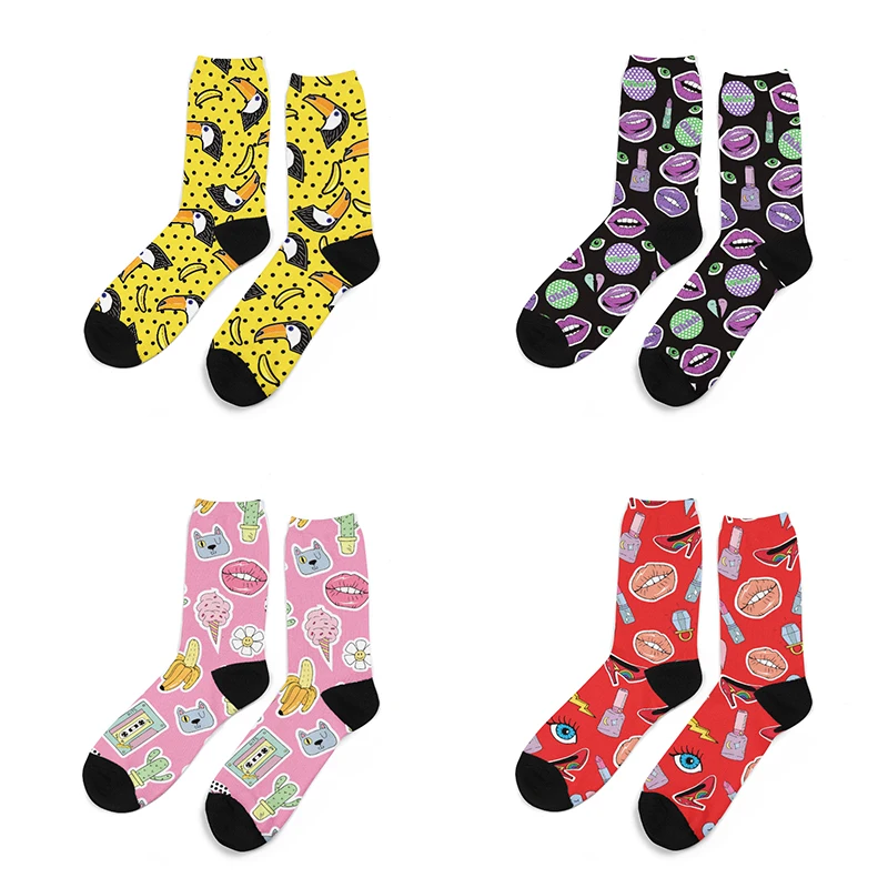 

2020 New Casual Colorful Party Socks Crazy Cotton Blends Happy Funny Skateboard Socks Novelty Man Woman Dress Wedding Socks