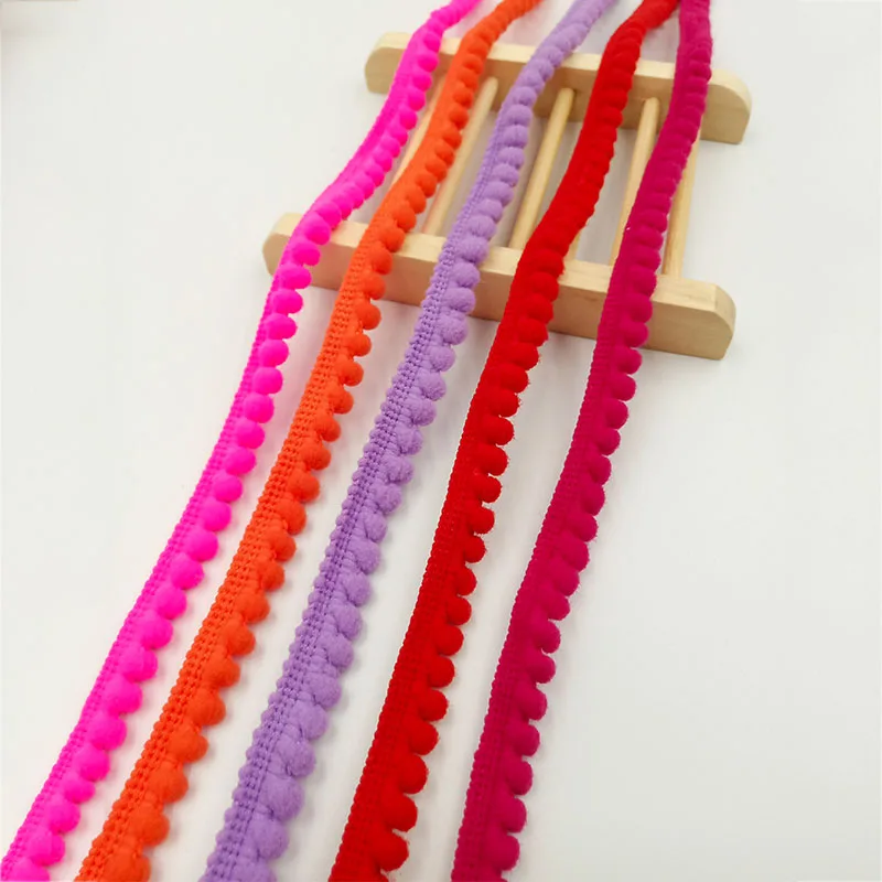 50 ярдов/партия 10 мм Мини жемчужная помпон лента с бахромой отделка мяч шитье