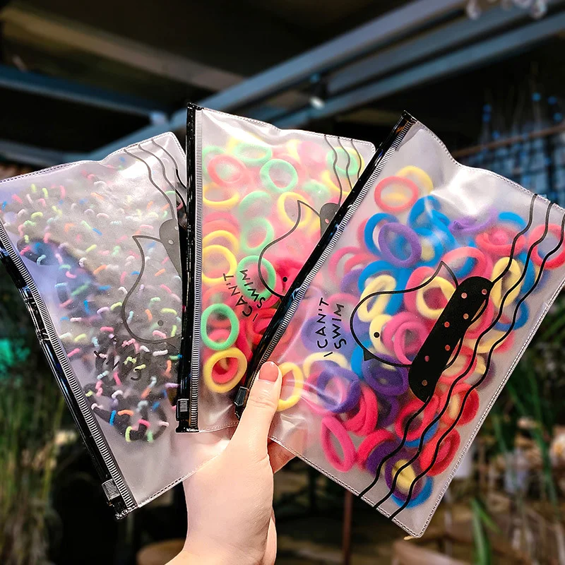 100 шт./компл. высокая эластичность и прочная резинка для волос конфетно-цветная