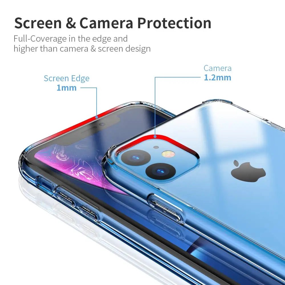 Ультратонкий Прозрачный ударопрочный чехол LOVECOM HD для iPhone 12 Mini 11 XS Pro Max XR 5S 6s 7 8 Plus