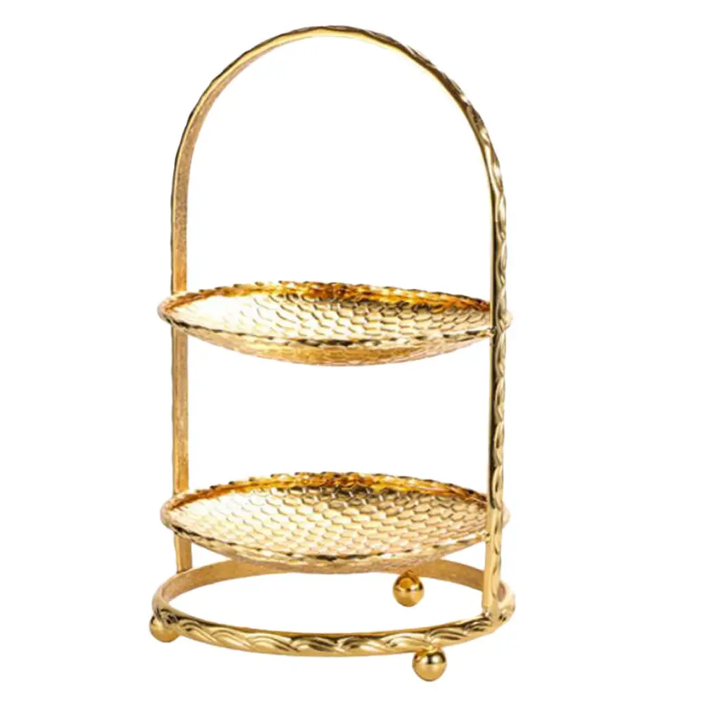 1/2/3 Tier Zinc Alloy Cake Stand Afternoon Tea Wedding Plate Party Tableware Gold or Silver |