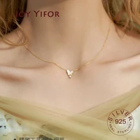 trendy 925 sterling silver o chain necklace gold color butterfly zircon necklace for women gift summer fashion jewelry