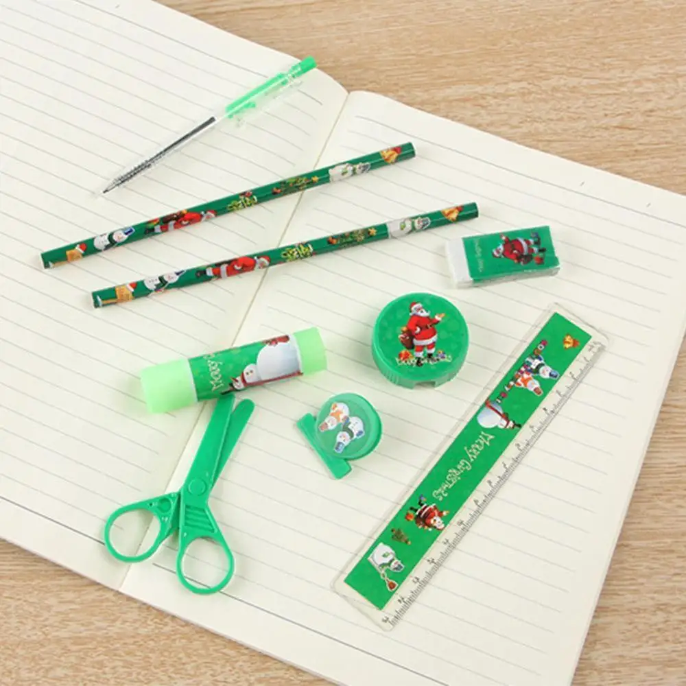 7 шт./компл. Многофункциональный стационарный набор карандашная линейка ластик