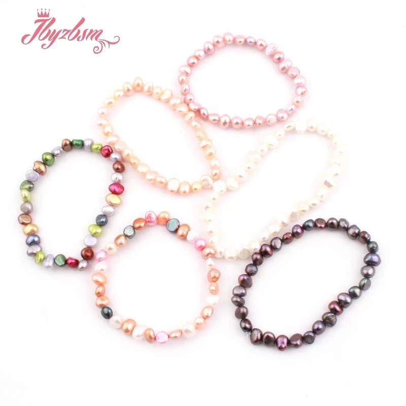 Женский браслет с пресноводным жемчугом ручной работы белого фиолетового