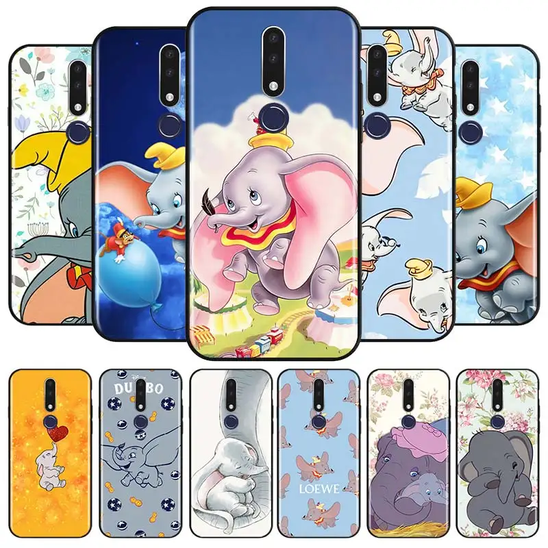 

Dumbo cute Disney For OPPO Realme C17 C12 7i 8i Q3 8 C15 Narzo 20 30 A 7 6 5 2 C11 C3 Pro Black Funda Capa Phone Case