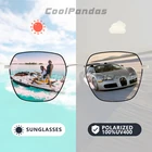 Солнцезащитные очки CoolPandas шестиугольные фотохромные для мужчин и женщин, поляризационные, в квадратной металлической оправе, для вождения и рыбалки