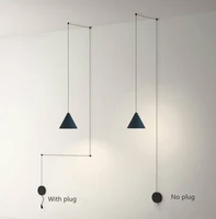 modern long wire design led pendant lights geometric pendant lamp for living room bedside wall sconce hanging light fixture